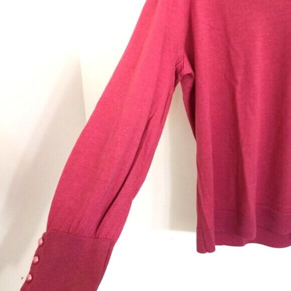 NWOT Talbots Merino Wool Pullover Pink V-neck Sweater Women’s Long Sleeve Size 2 - Picture 4 of 6